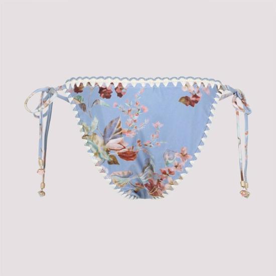  짐머만 비키니 수영복 어웨이큰 크로셰 엣지 타이  샴브레이 플로럴 - ZIMMERMANN