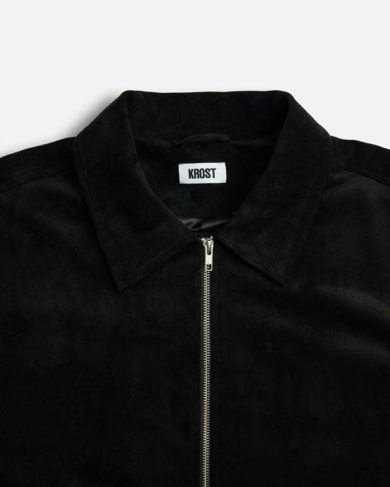  KROST 봄버 자켓 크로스트 대학교 스웨이드 지퍼 재킷 - KROST