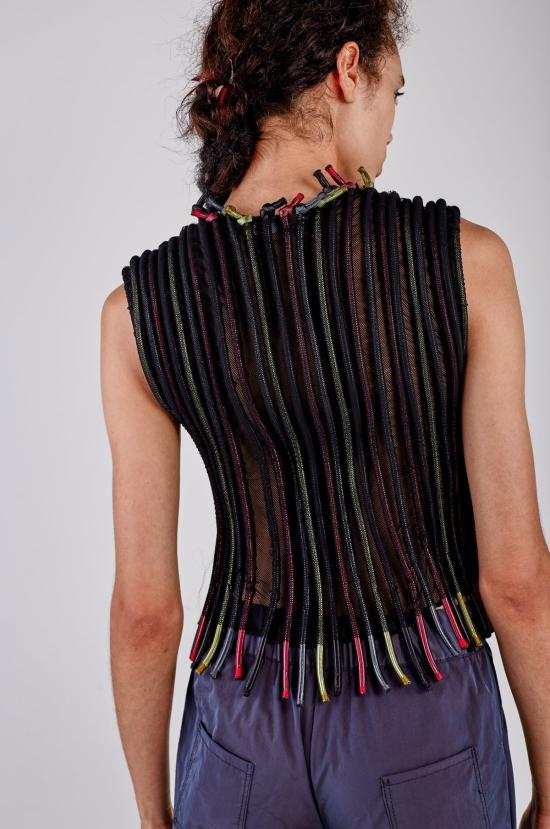  케흘러 오마지오 민소매 티셔츠 칼레 멀티 컬러 코듀로이 탱크탑 - KAHLER OMAGGIO