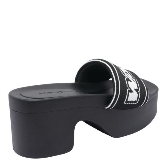  알렉산더 왕 샌들 로고 플래토  블랙 - ALEXANDER WANG