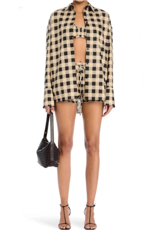  세로야 블라우스 Ser.O.Ya 지지 리넨  깅엄 - SER.O.YA