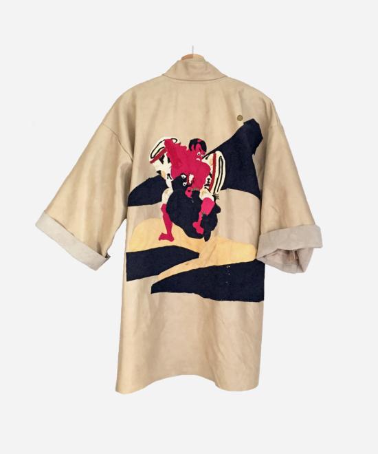  COATZ 가죽 자켓 코츠 후지산 코트 크림