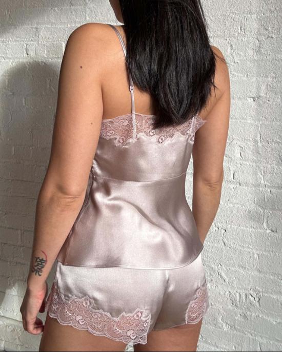  Only Hearts 라운지 웨어 온리 하츠 실크 샤르뫼즈 탭 쇼츠 로즈워터 - OTHER BRANDS