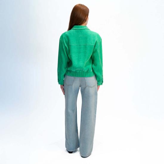  알리지 봄버 자켓 알리시 벨벳 코듀로이 봄버 재킷 그린 - ALYSI