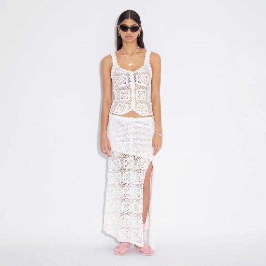  홀츠베일러 블라우스 Holzweiler Rosie 크로셰 탑 화이트 - HOLZWEILER