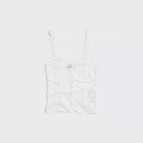  홀츠베일러 블라우스 Holzweiler Rosie 크로셰 탑 화이트 - HOLZWEILER