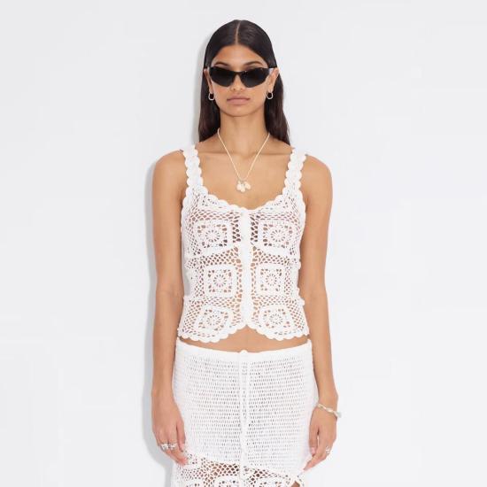  홀츠베일러 블라우스 Holzweiler Rosie 크로셰 탑 화이트