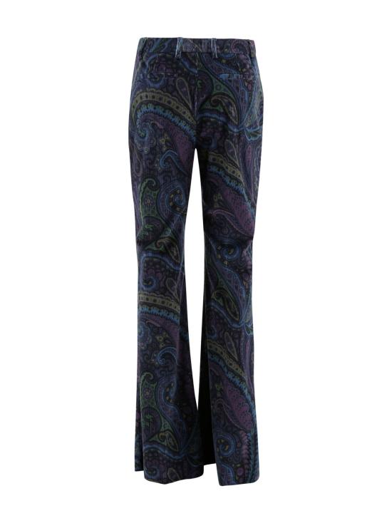  에트로 스트레이트 팬츠 코듀로이 플레어 팬츠 (블루) - ETRO