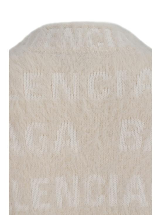  발렌시아가 스웨터 자카드 로고  아이보리 - BALENCIAGA