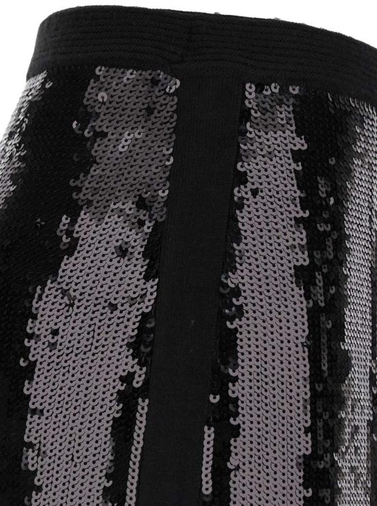  트윈셋 미디 스커트 블랙 , 전체에 스팽글 장식, 기능성 원단 소재, 블랙 색상 - TWINSET