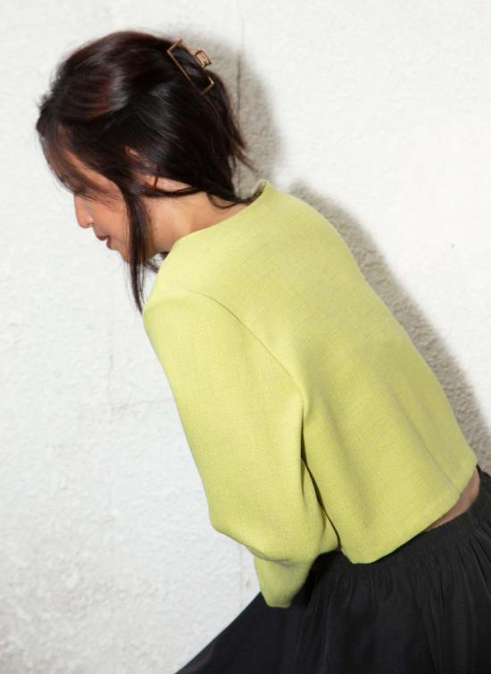  KAAREM 가디건 Kaarem Scales Ls 슬리브 크롭 카디건 아보카도 참깨 - OTHER BRANDS