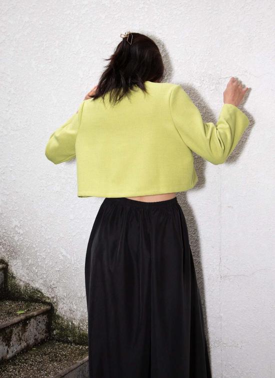  카렘 가디건 Kaarem Scales Ls 슬리브 크롭 카디건 아보카도 참깨 - KAAREM