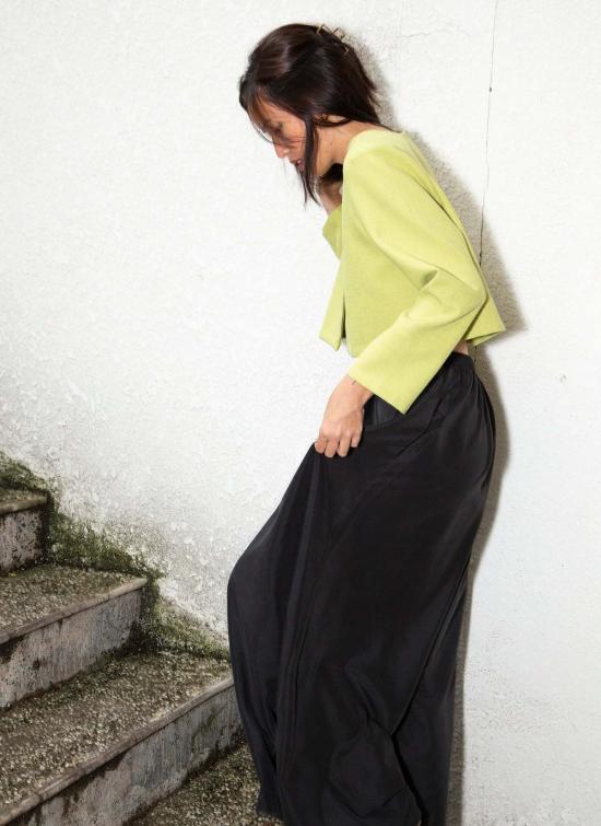  KAAREM 가디건 Kaarem Scales Ls 슬리브 크롭 카디건 아보카도 참깨 - OTHER BRANDS