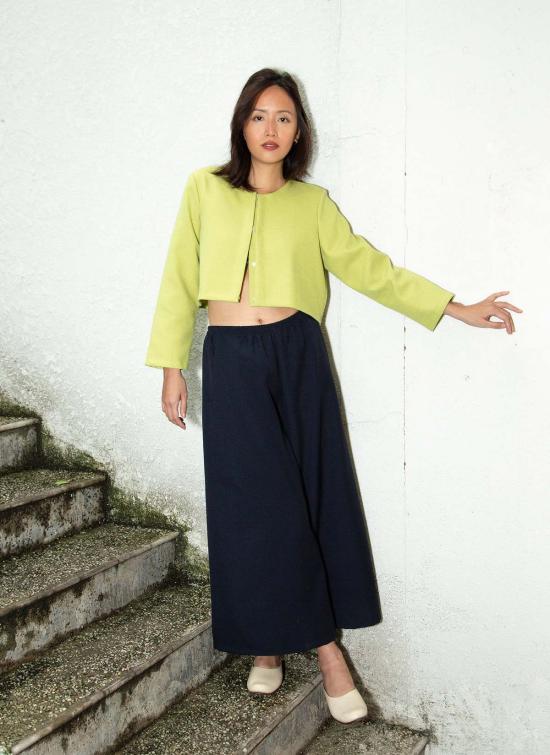  KAAREM 가디건 Kaarem Scales Ls 슬리브 크롭 카디건 아보카도 참깨 - OTHER BRANDS