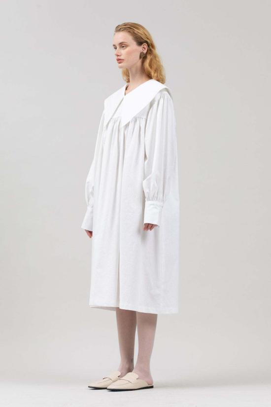  토잇 볼랑 롱 원피스 토이트 볼란트 딕시 린넨 드레스 화이트 - TOIT VOLANT