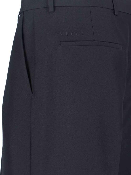  구찌 스트레이트 팬츠 실크 트윌  블랙 - GUCCI