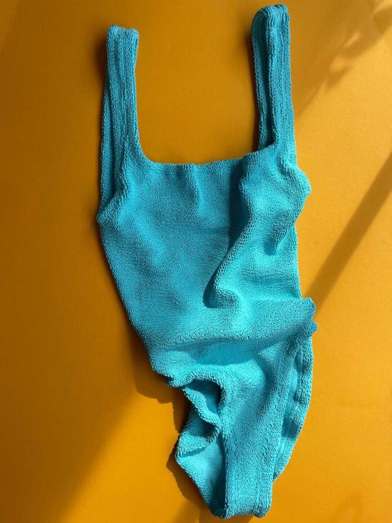  훈자 지 원피스 수영복 훈자 G 스퀘어넥 원피스 아쿠아 - HUNZA G