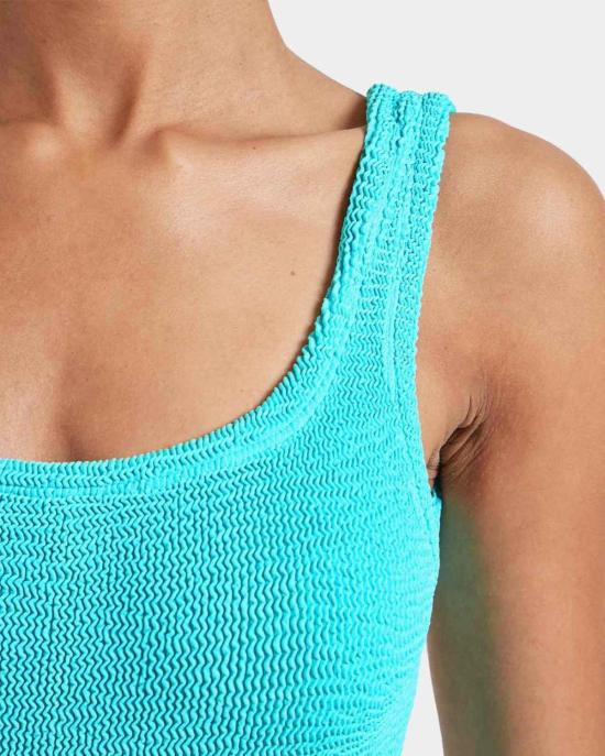  훈자 지 원피스 수영복 훈자 G 스퀘어넥 원피스 아쿠아 - HUNZA G