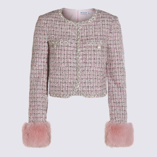  셀프 포트레이트 자켓 울 캐주얼 재킷 핑크