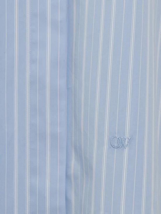  오프화이트 원피스 자수 포플린 셔츠 드레스 라이트 블루 - OFF WHITE