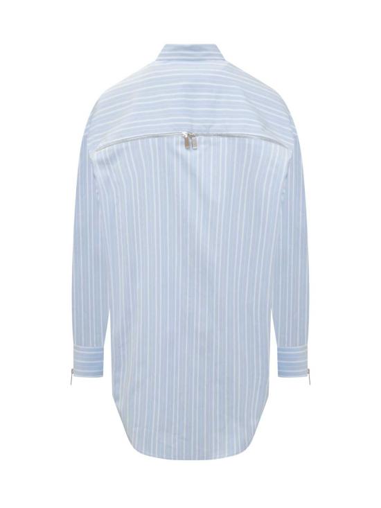  오프화이트 원피스 자수 포플린 셔츠 드레스 라이트 블루 - OFF WHITE