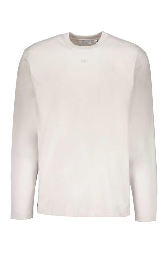  오프화이트 긴팔 티셔츠 그레이