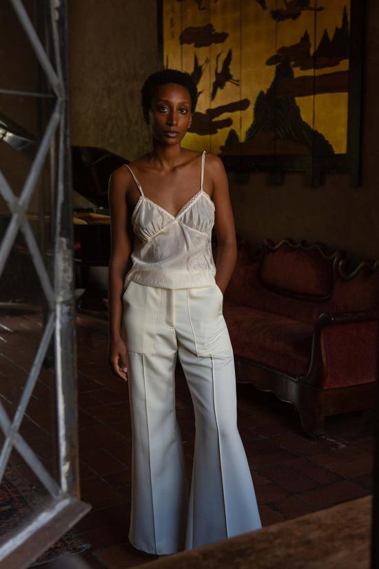  Erica Tanov 스트레이트 팬츠 에리카 타노브 다비 팬츠 윈터 화이트