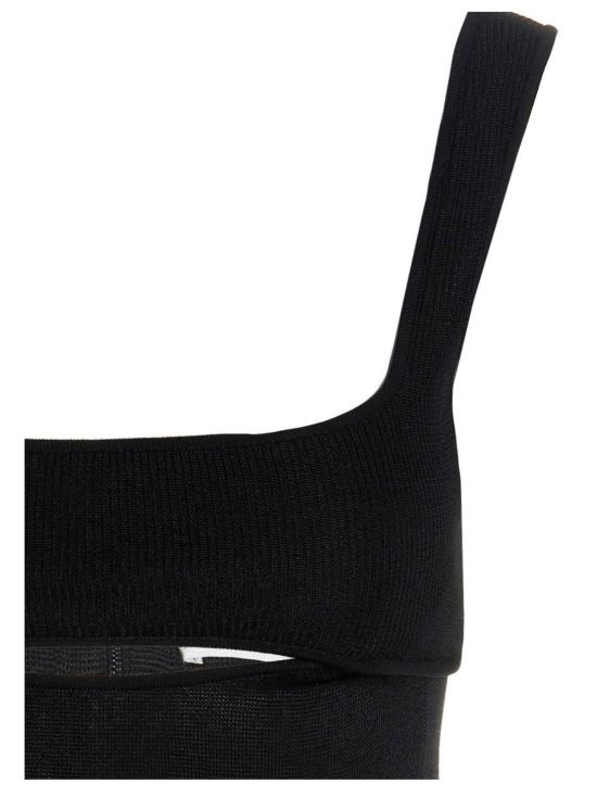  생로랑 숏 원피스 컷아웃 미니 드레스 블랙 - SAINT LAURENT