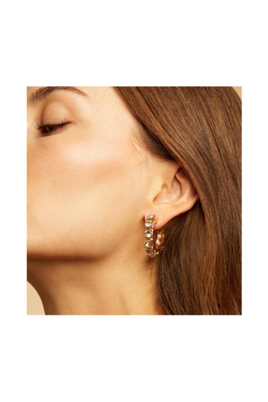  가스 비쥬 이어링 파렐리  크리스탈/골드 - GAS BIJOUX