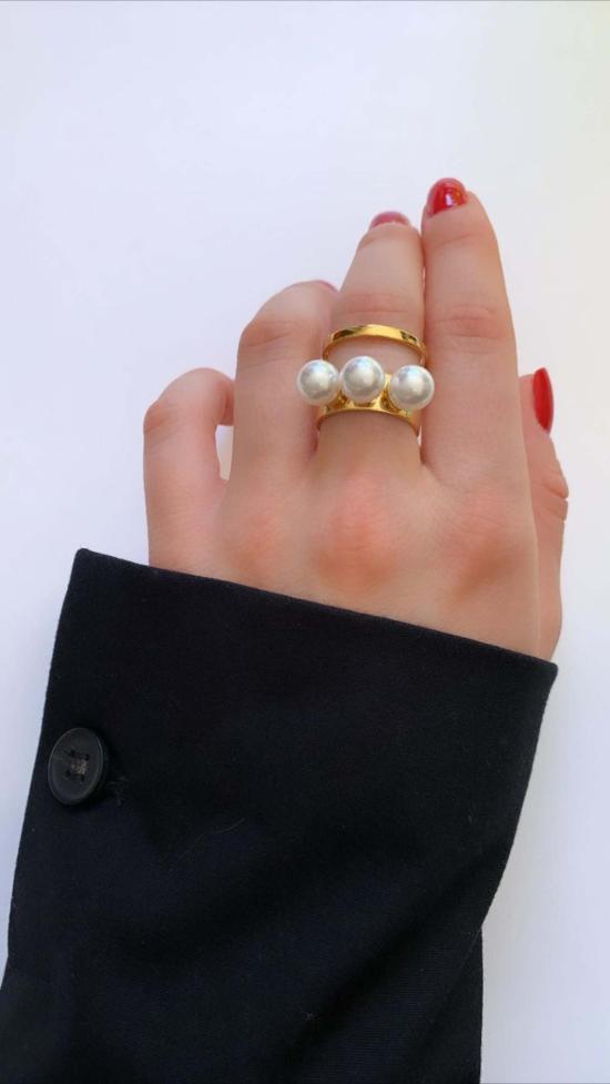  주미 림 반지 더블 3펄 밴드링 16k 골드 - JOOMI LIM