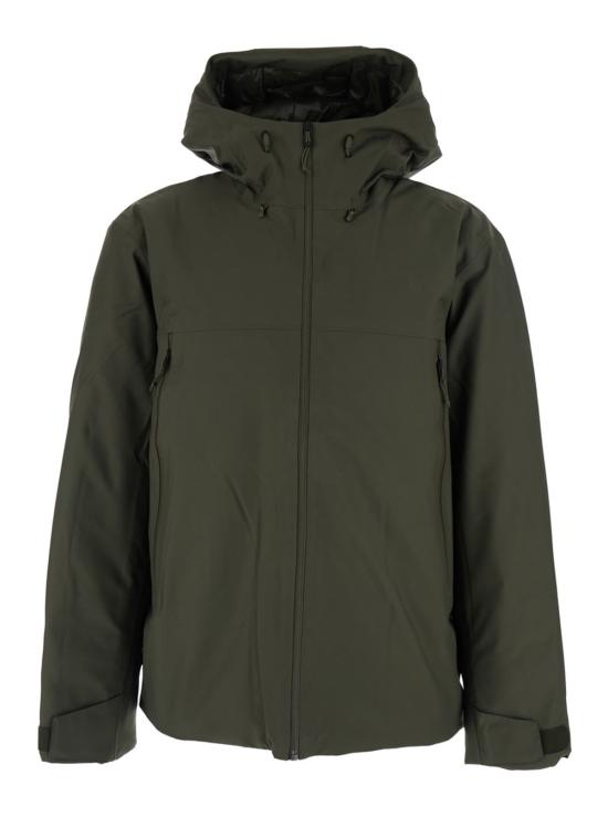  노스페이스 자켓 테크 패브릭 그린 재킷 (드로스트링 후드 포함)