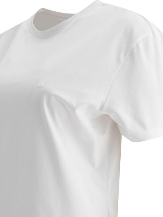  아크네 스튜디오 반팔 티셔츠 레귤러핏 티셔츠 유니섹스 비앙코 - ACNE STUDIOS