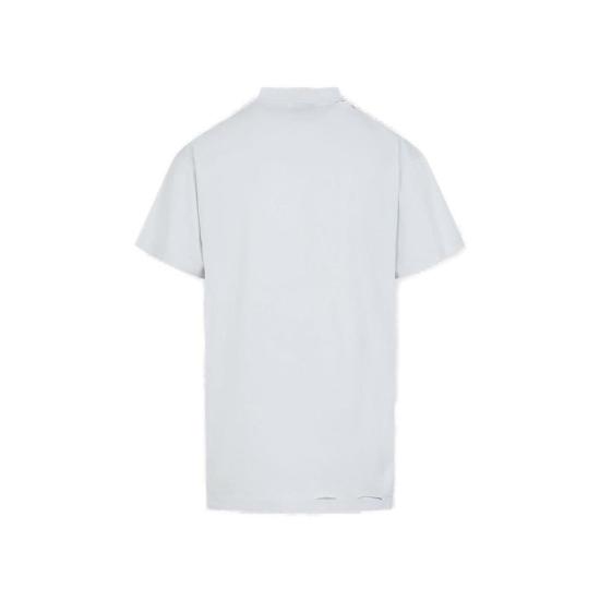  발렌시아가 반팔 티셔츠 옵티컬 오버사이즈 티셔츠 더티 화이트 - BALENCIAGA