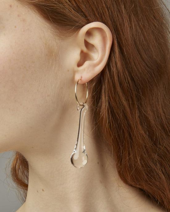  Faux Real 이어링 가짜/진짜 If You Want To Make Me Cry 귀걸이 투명 유리 - OTHER BRANDS