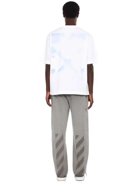  오프화이트 탑 스텐실 애로우 스케이트 로고 티셔츠 화이트 - OFF WHITE