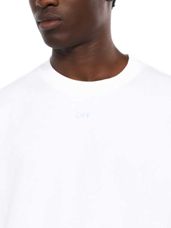  오프화이트 탑 스텐실 애로우 스케이트 로고 티셔츠 화이트 - OFF WHITE