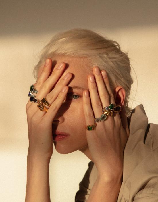  클레드 반지 프리즘 링 금도금 황동 - CLED