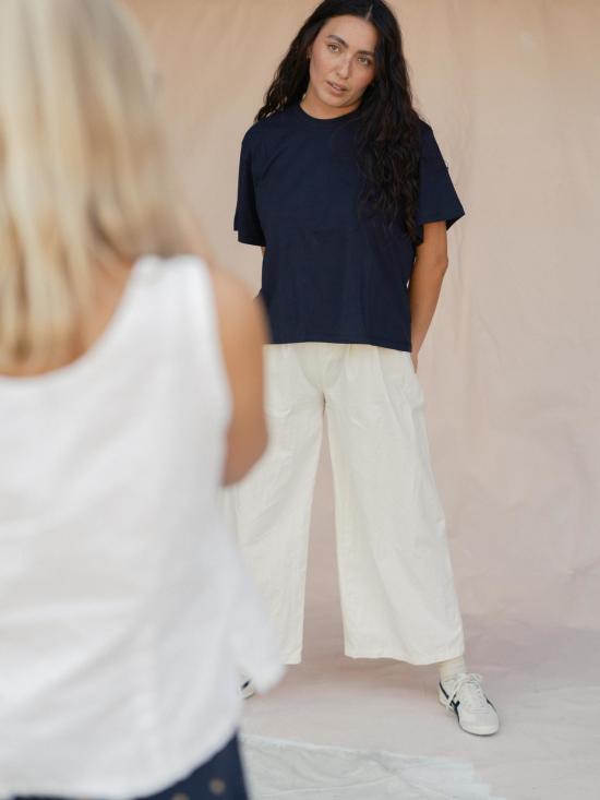  Sønderhaus 스트레이트 팬츠 Anya 트라우저 크림 - OTHER BRANDS