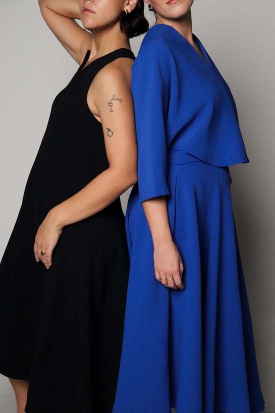  KAAREM 블라우스 카렘 레몬그라스 더블 폴드 돌먼 탑 아주르 블루 - OTHER BRANDS