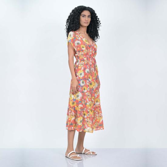  Vismaya 비치용품 비스마야 선라이즈 블라썸 카프탄 오렌지 - VISMAYA