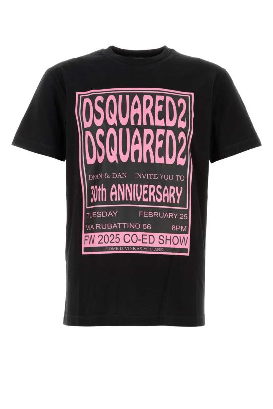  디스퀘어드2 반팔 티셔츠 Dsquared2 블랙 코튼 티셔츠