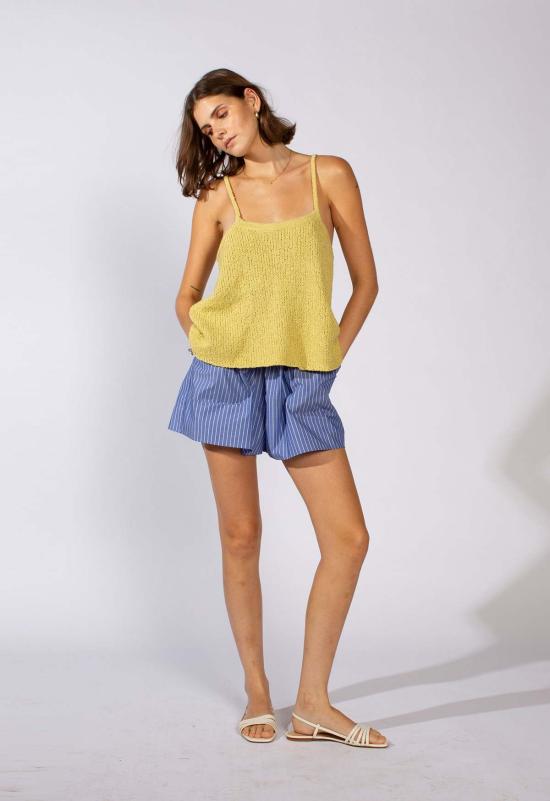  루 샤르망 민소매 티셔츠 루프 샤르망 스쿱 탱크 시트러스/블랙