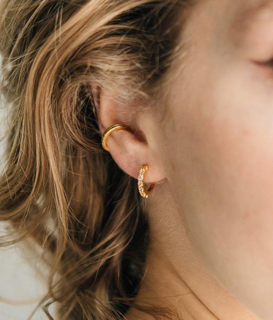  시에라 윈터 주얼리 이어링 카르마 후프  화이트 토파즈 - SIERRA WINTER JEWELRY