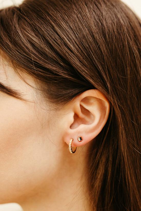  시에라 윈터 주얼리 이어링 카르마 후프  화이트 토파즈 - SIERRA WINTER JEWELRY