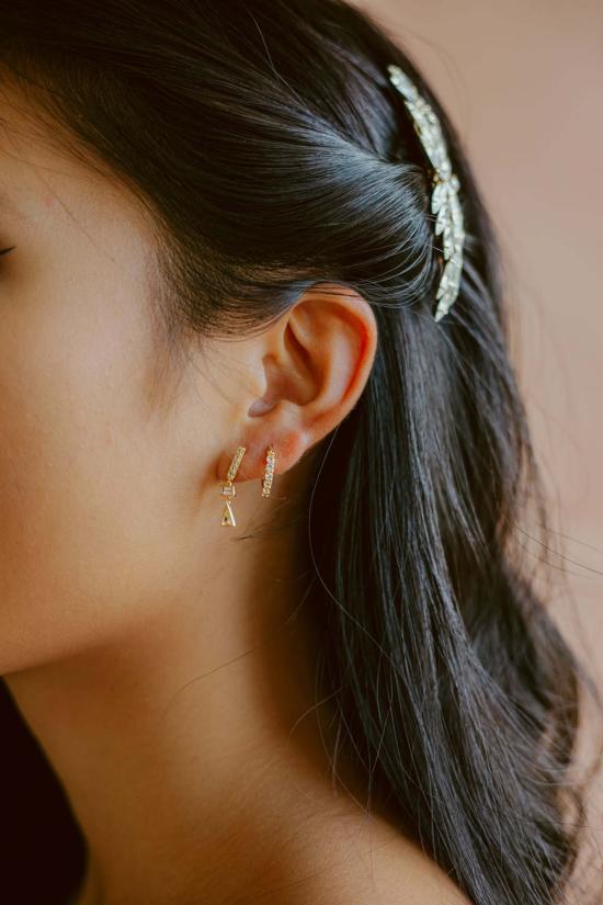  시에라 윈터 주얼리 이어링 카르마 후프  화이트 토파즈 - SIERRA WINTER JEWELRY