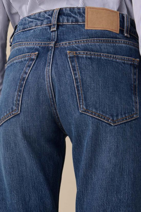  제네리카 데님 팬츠 제너리카 모다 미드라이즈 슬림 플레어 진 프레스코 블루 - JEANERICA