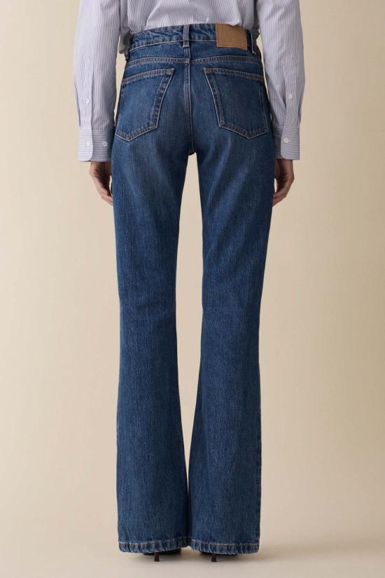  제네리카 데님 팬츠 제너리카 모다 미드라이즈 슬림 플레어 진 프레스코 블루 - JEANERICA