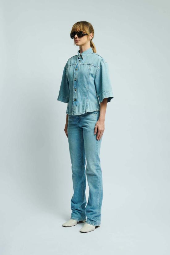  하이쿠레 데님 셔츠 릴라스  파라다이스 워시 - HAIKURE