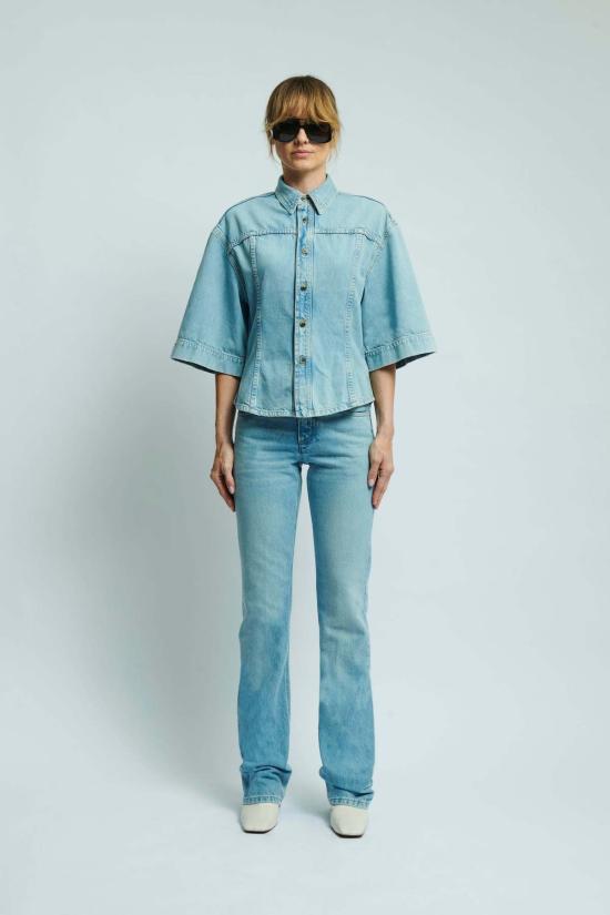  하이쿠레 데님 셔츠 릴라스  파라다이스 워시 - HAIKURE