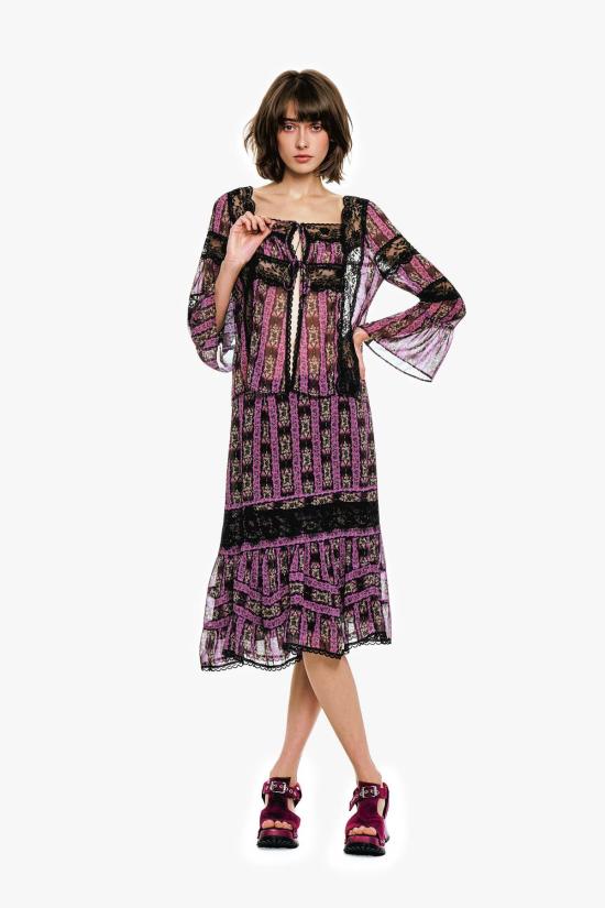  안나 수이 블라우스 카메오 스트라이프 프린트 타이 - ANNA SUI